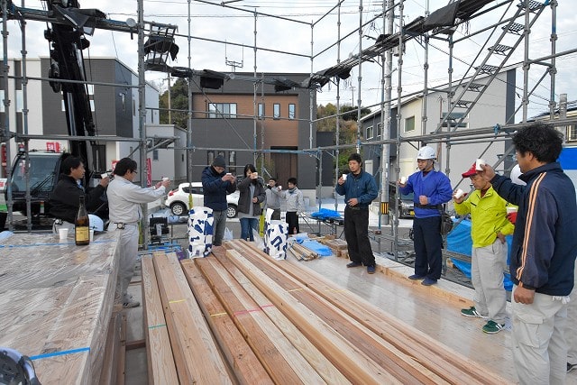 福岡県古賀市04　注文住宅建築現場リポート④　～上棟式～