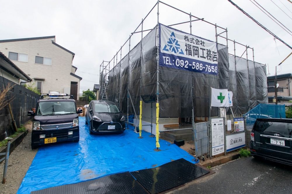 福岡県糟屋郡志免町04　注文住宅建築現場リポート③　～木工事・金物検査～