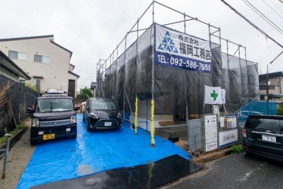 福岡県糟屋郡志免町04　注文住宅建築現場リポート③　～木工事・金物検査～