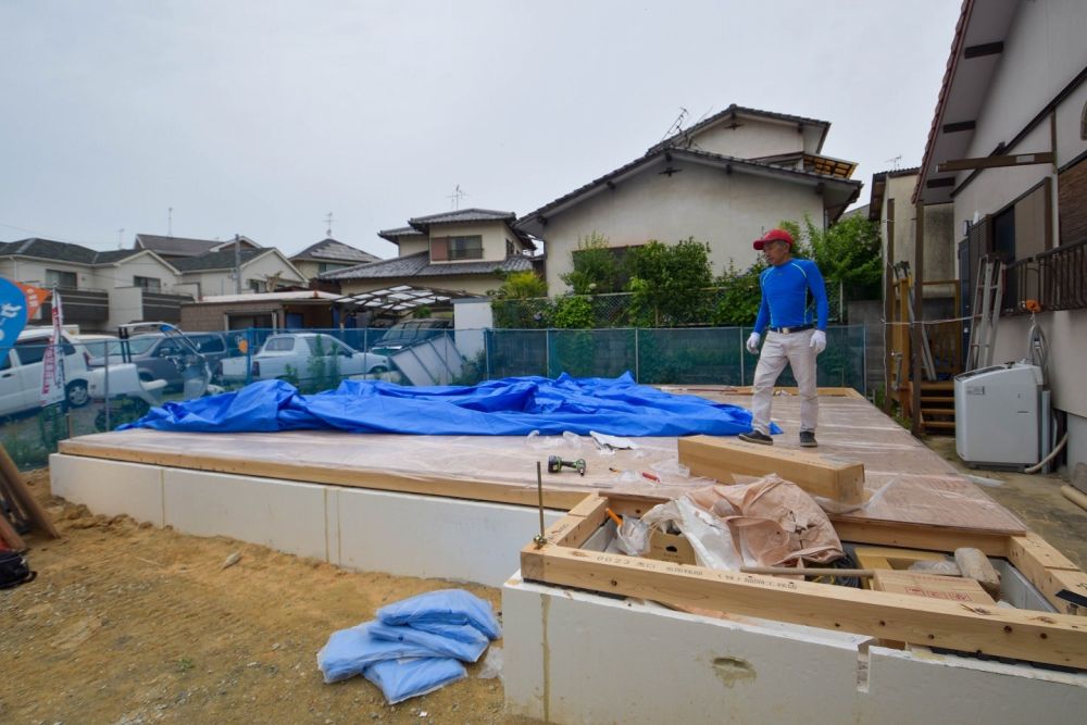 「福岡市城南区04」注文住宅現場リポート③【木工事】【土台敷き】