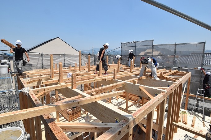 福岡県朝倉郡筑前町東小田01　注文住宅建築現場リポート⑤　～上棟式～