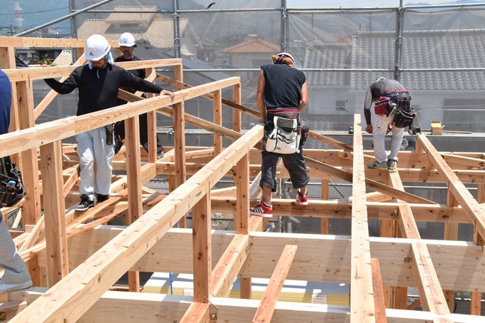 福岡県朝倉郡筑前町東小田01　注文住宅建築現場リポート⑤　～上棟式～