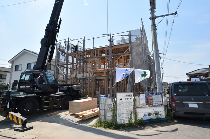 福岡県朝倉郡筑前町東小田01　注文住宅建築現場リポート⑤　～上棟式～