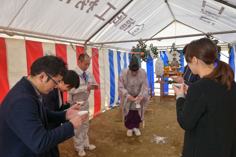 福岡市西区04　注文住宅建築現場リポート①　～地鎮祭～