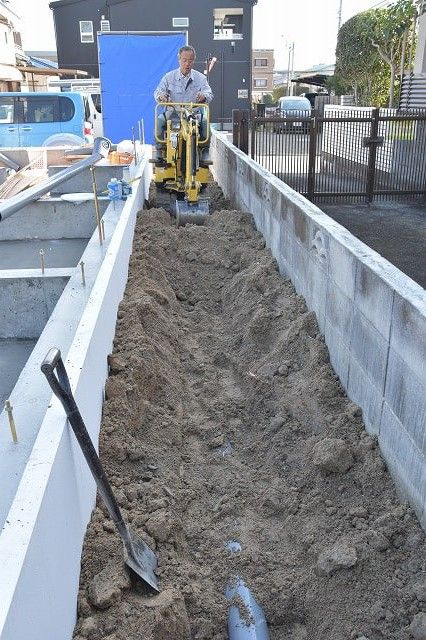 「福岡市城南区七隈03」注文住宅現場リポート③【基礎工事】【給排水】