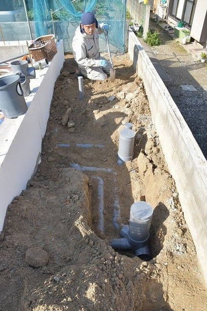「福岡市城南区七隈03」注文住宅現場リポート③【基礎工事】【給排水】