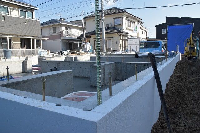 「福岡市城南区七隈03」注文住宅現場リポート③【基礎工事】【給排水】