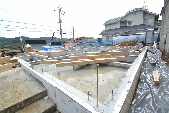 「福岡市東区04」注文住宅現場リポート④【木工事】【土台敷き】
