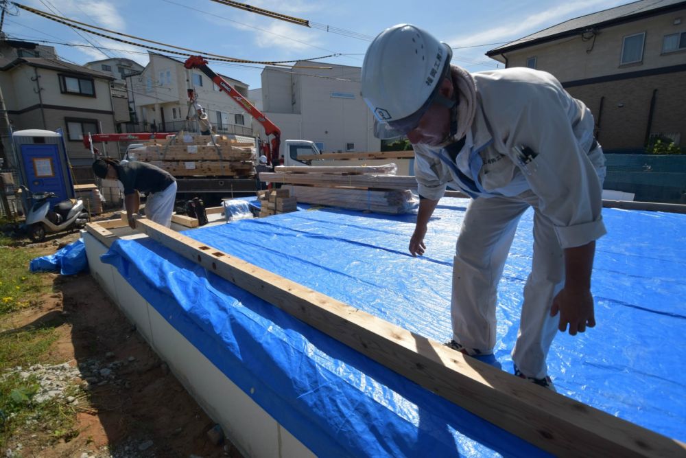 「福岡市城南区07」注文住宅現場リポート③【木工事】【土台敷き】