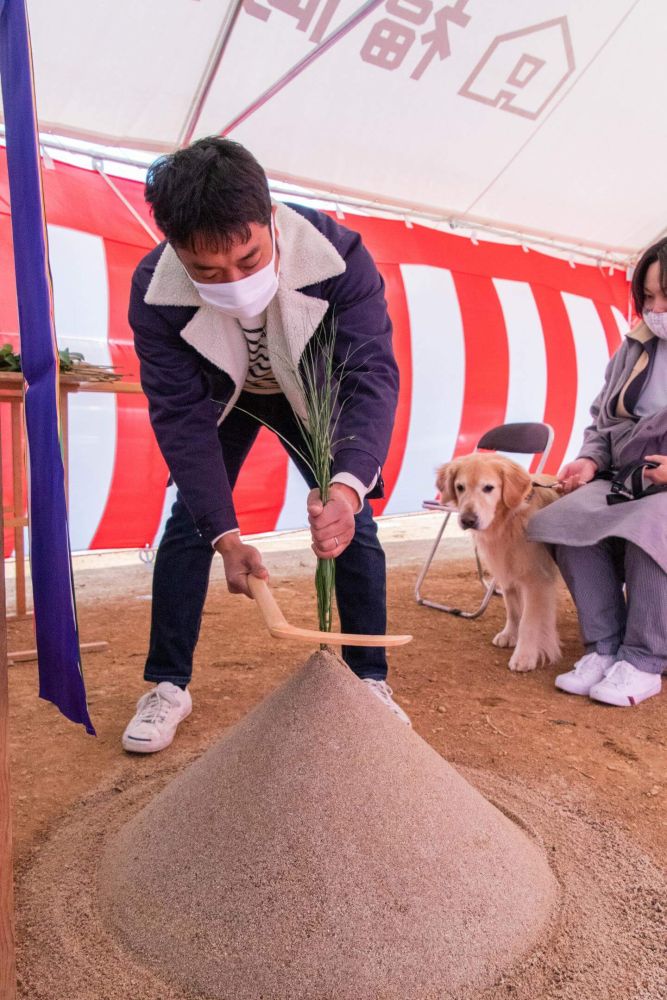 「糟屋郡久山町01」注文住宅現場リポート①【地鎮祭】