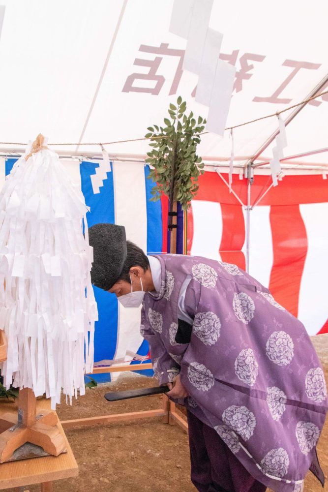 「糟屋郡久山町01」注文住宅現場リポート①【地鎮祭】