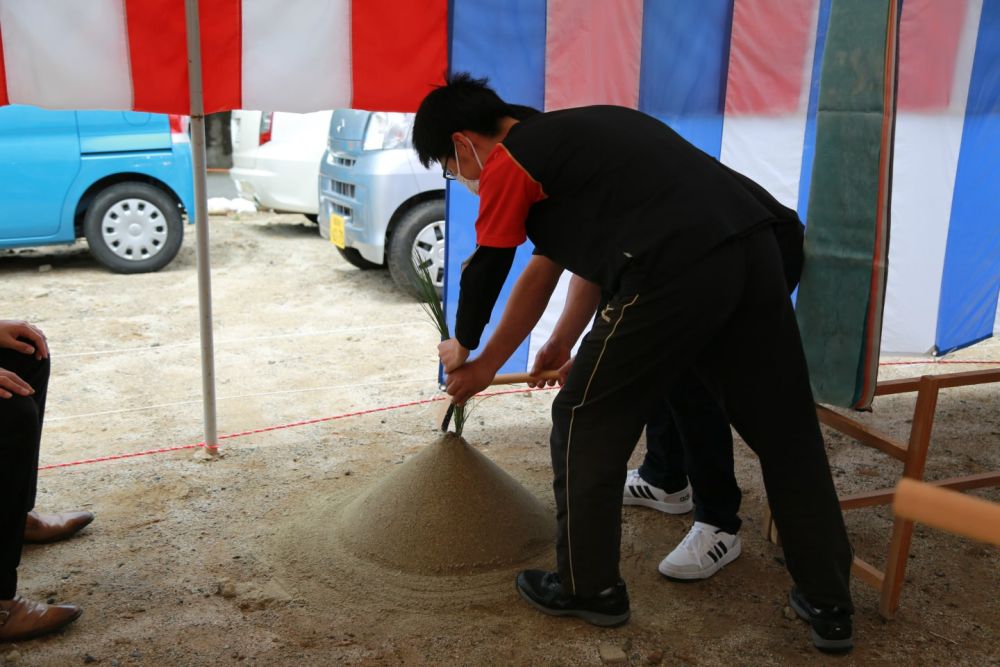 福岡市早良区東入部01　注文住宅建築現場リポート①　～地鎮祭～