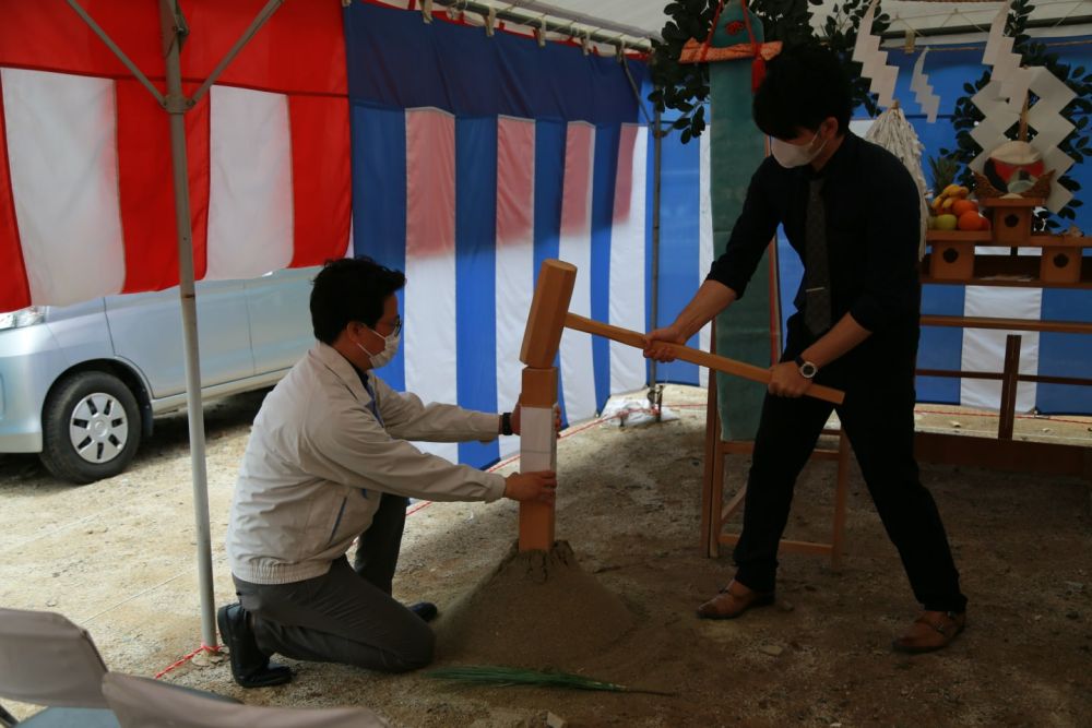 「福岡市早良区東入部01」注文住宅現場リポート①【地鎮祭】