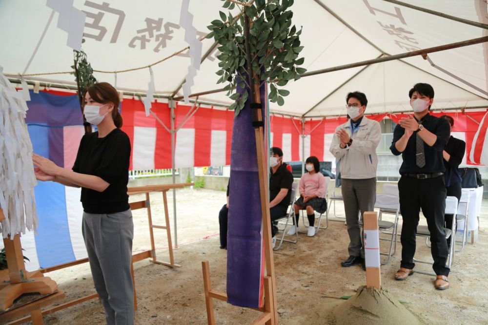「福岡市早良区東入部01」注文住宅現場リポート①【地鎮祭】
