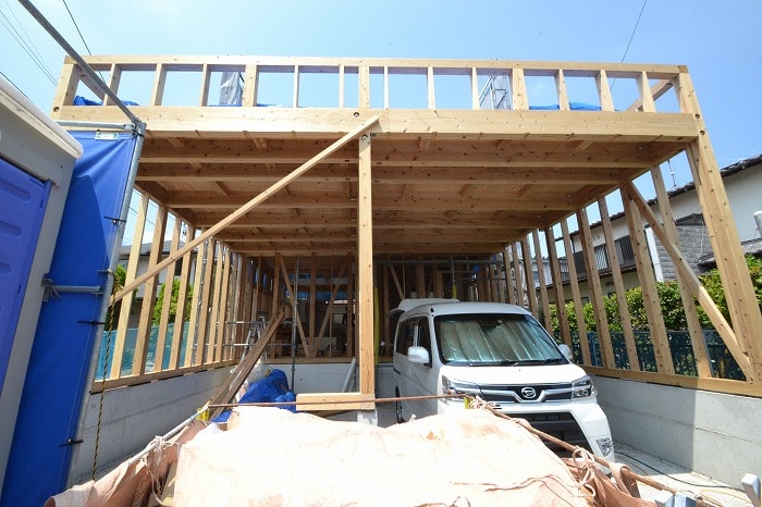 「福岡市博多区01」注文住宅現場リポート⑤【木工事】【面材】