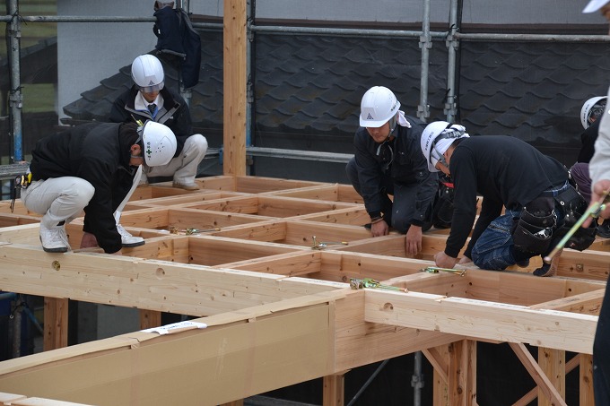 福岡県三井郡大刀洗町02　注文住宅建築現場リポート⑤　～上棟式～