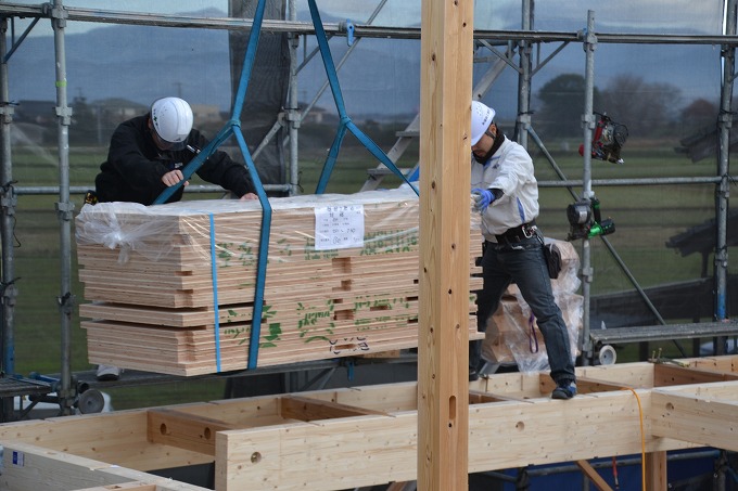 福岡県三井郡大刀洗町02　注文住宅建築現場リポート⑤　～上棟式～