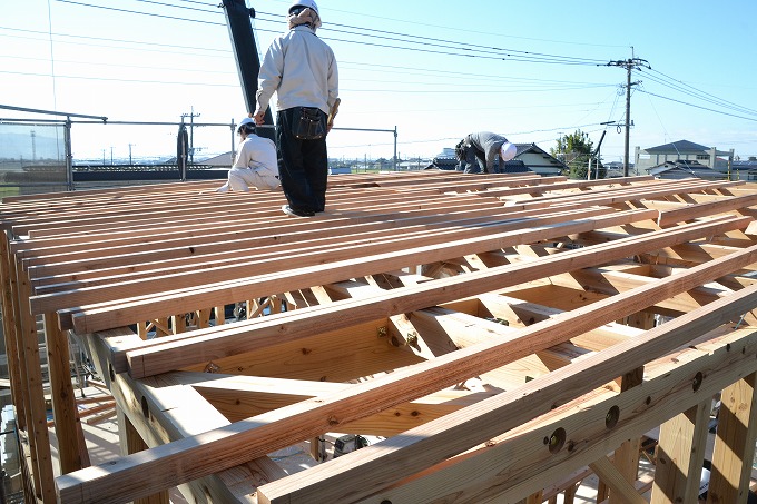 福岡県三井郡大刀洗町02　注文住宅建築現場リポート⑤　～上棟式～