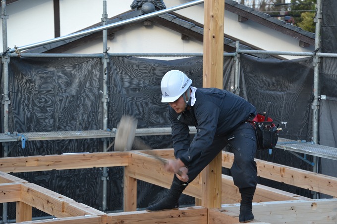 福岡県三井郡大刀洗町02　注文住宅建築現場リポート⑤　～上棟式～