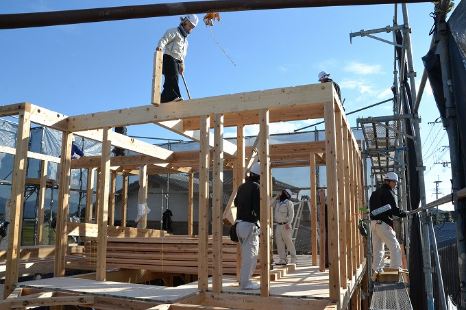 福岡県三井郡大刀洗町02　注文住宅建築現場リポート⑤　～上棟式～