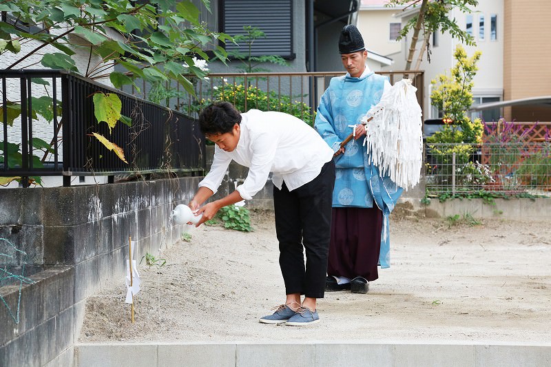 福岡市城南区南片江02　注文住宅建築現場リポート①　～地鎮祭～