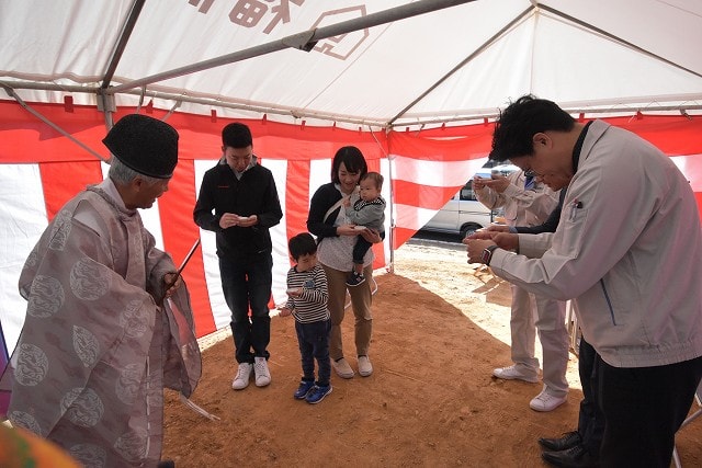 福岡市東区08　注文住宅建築現場リポート①　～地鎮祭～