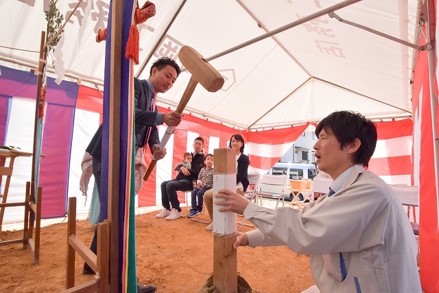 「福岡市東区08」注文住宅現場リポート①【地鎮祭】