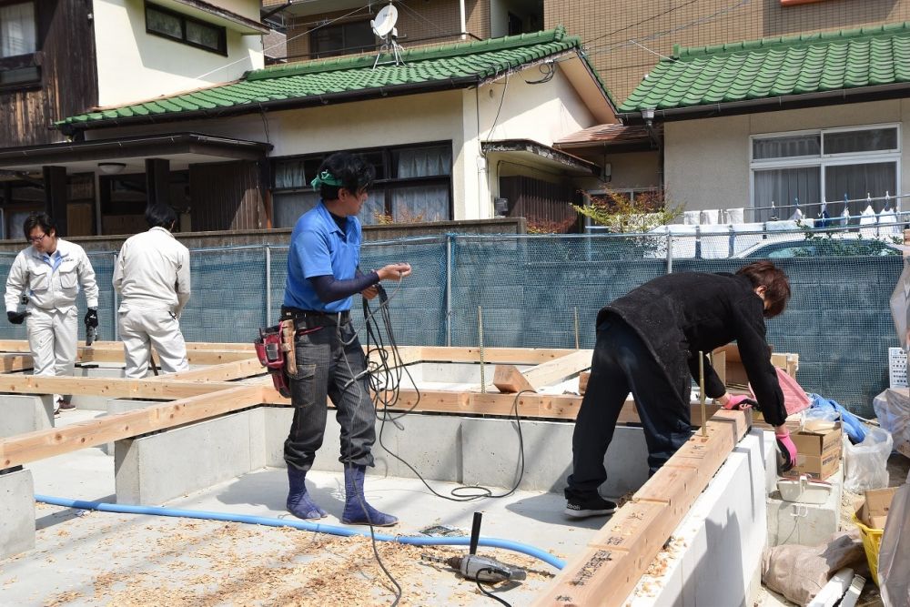 「福岡市早良区03」注文住宅現場リポート③【木工事】【土台敷き】