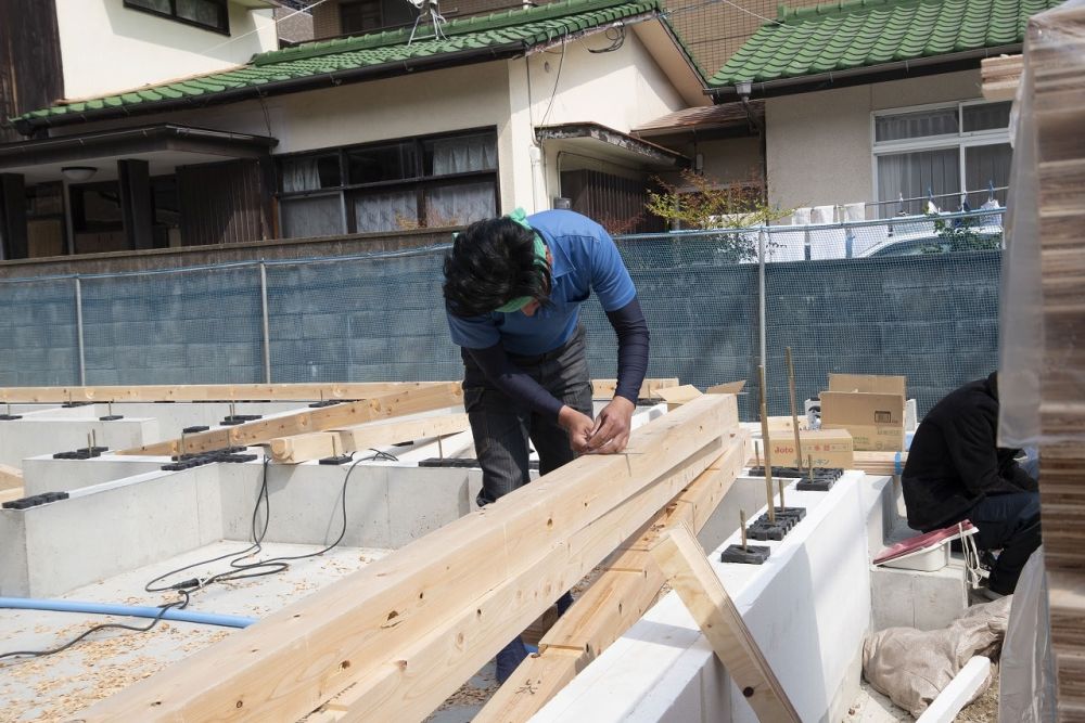 「福岡市早良区03」注文住宅現場リポート③【木工事】【土台敷き】