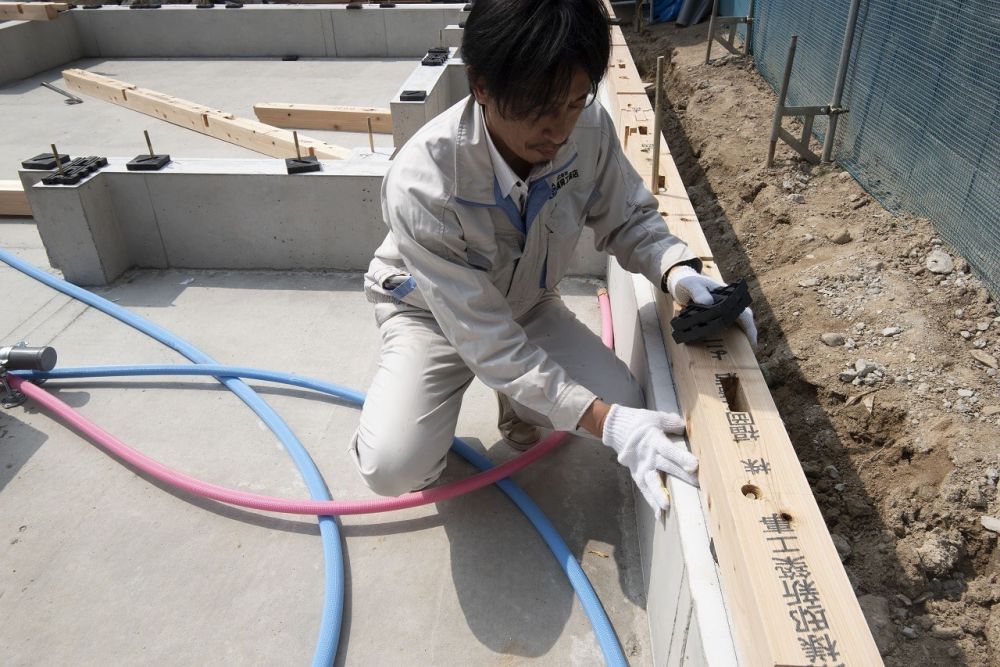 「福岡市早良区03」注文住宅現場リポート③【木工事】【土台敷き】