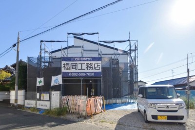 福岡市東区青葉01　注文住宅建築現場リポート⑩　～木工事・石膏ボード貼り～