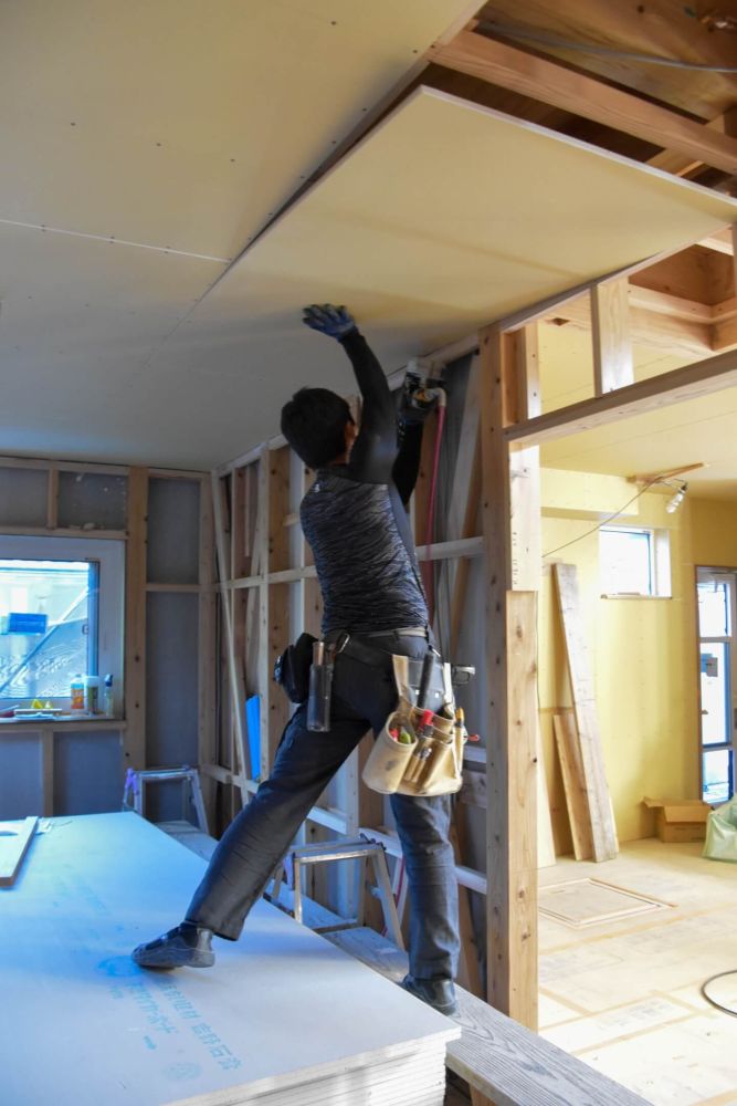 「福岡市東区青葉01」注文住宅現場リポート⑩【木工事】【石膏ボード】
