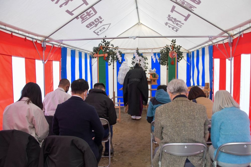 福岡市早良区07　注文住宅建築現場リポート①　～地鎮祭～