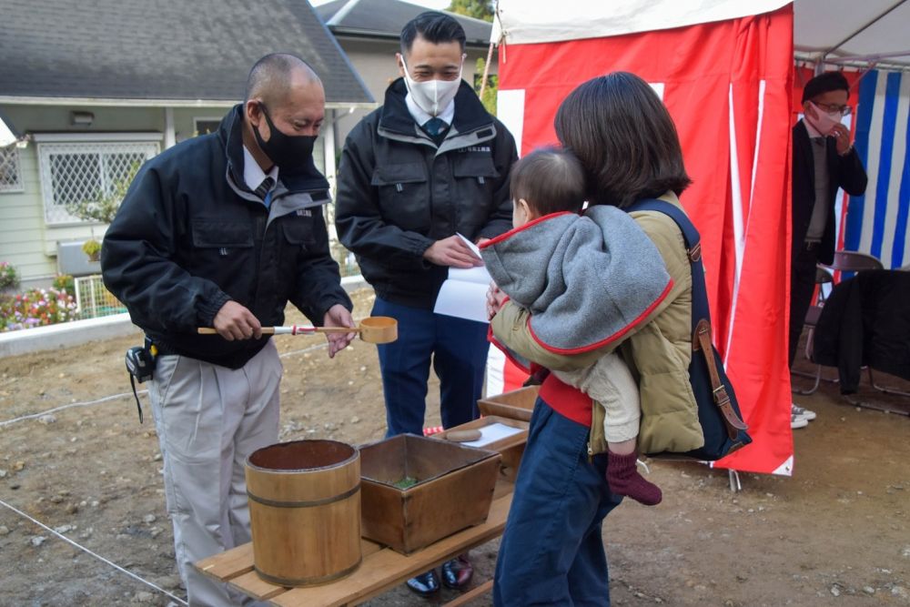 福岡市早良区07　注文住宅建築現場リポート①　～地鎮祭～