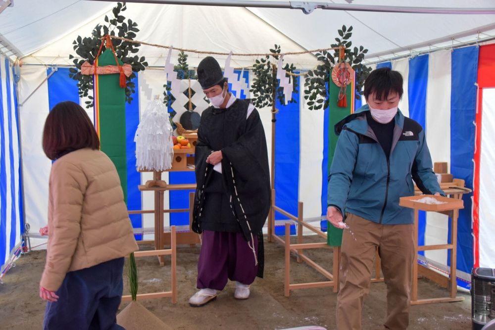 福岡市早良区07　注文住宅建築現場リポート①　～地鎮祭～