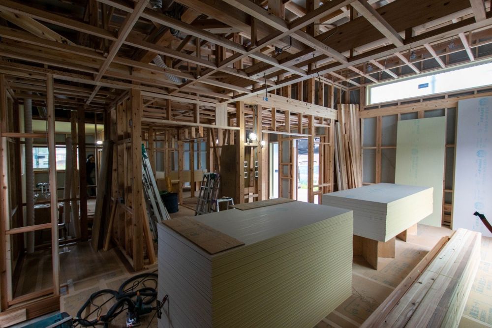 「糟屋郡久山町01」注文住宅現場リポート⑧【木工事】【石膏ボード】