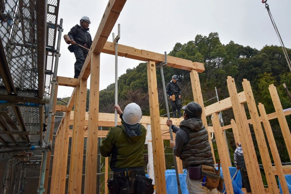 福岡市早良区07　注文住宅建築現場リポート⑤　～上棟式～