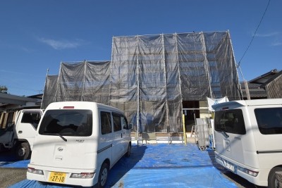 「三井郡大刀洗町02」注文住宅現場リポート⑥【木工事】【面材】