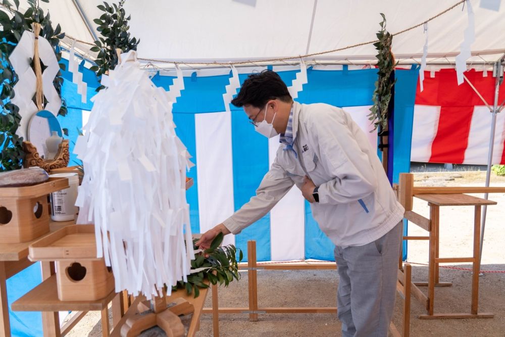 福岡市早良区小田部02　注文住宅建築現場リポート①　～地鎮祭～