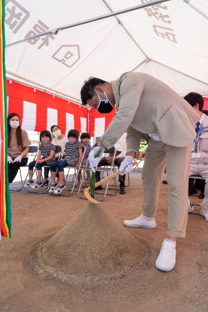 福岡市早良区小田部02　注文住宅建築現場リポート①　～地鎮祭～