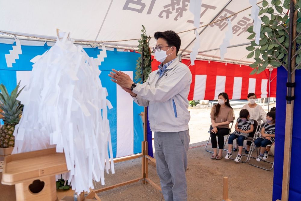 福岡市早良区小田部02　注文住宅建築現場リポート①　～地鎮祭～