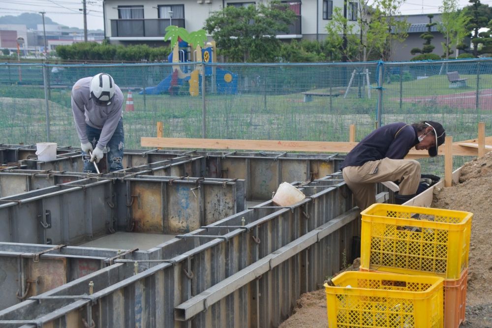 福岡県糟屋郡粕屋町03　注文住宅建築現場リポート④　～基礎工事・立ち上がりコンクリート～