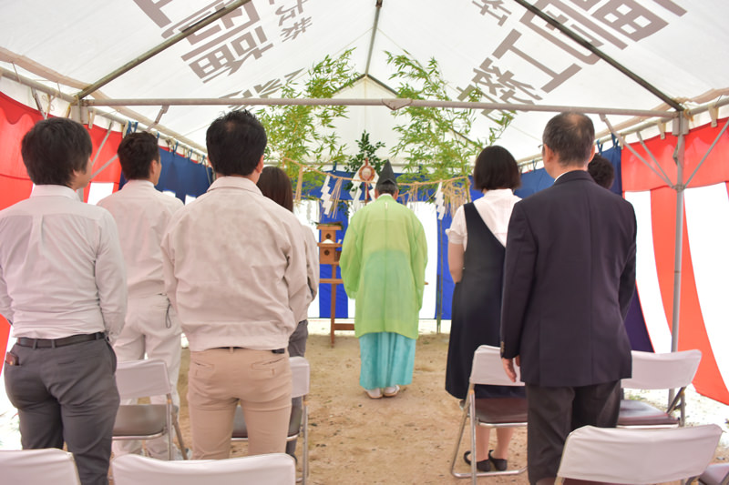 福岡市早良区02　注文住宅建築現場リポート①　～地鎮祭～