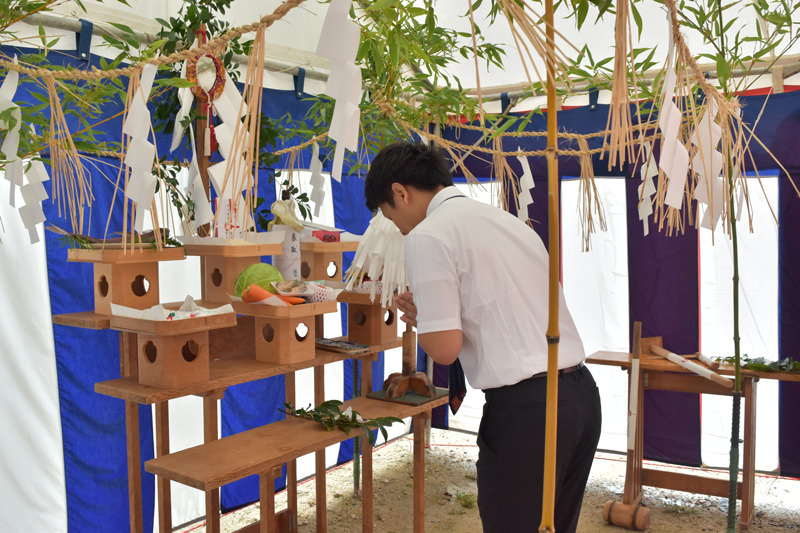 福岡市早良区02　注文住宅建築現場リポート①　～地鎮祭～