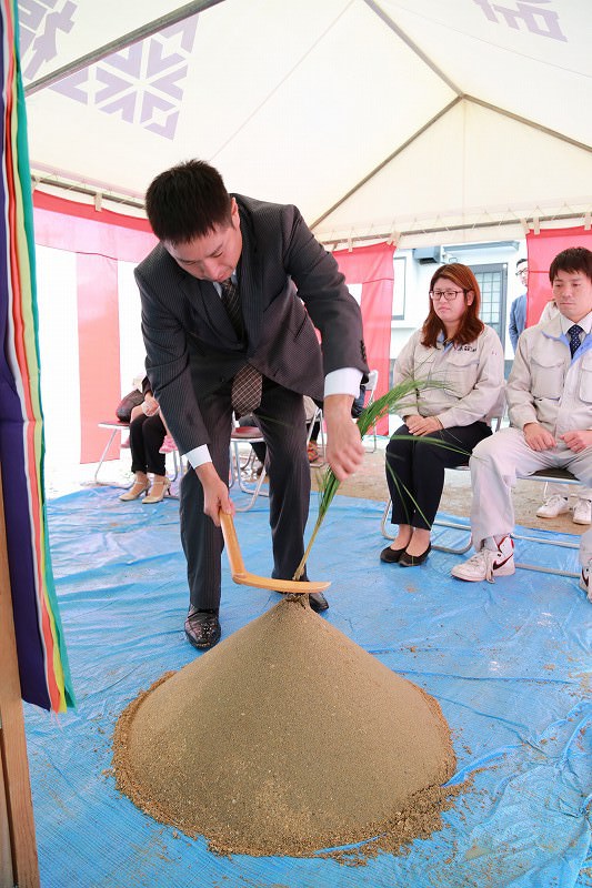 福岡市城南区南片江03　注文住宅建築現場リポート①　～地鎮祭～