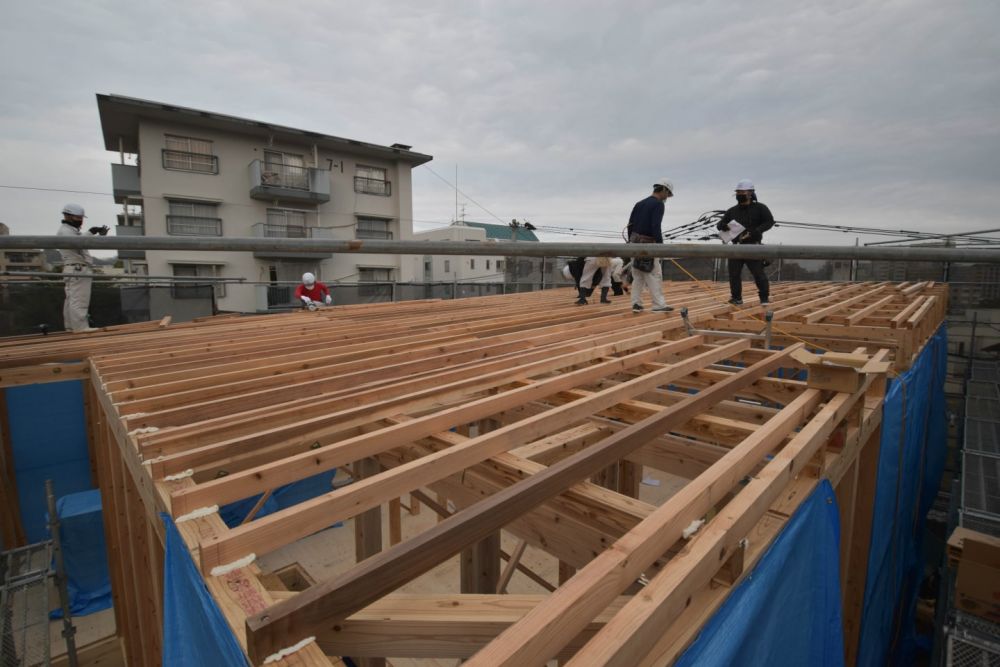 福岡市南区市崎01 注文住宅建築現場リポート③　～祝・上棟式2日目～