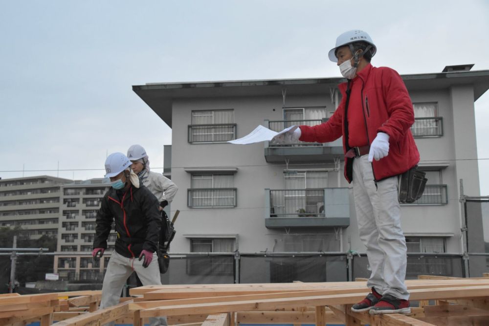 福岡市南区市崎01 注文住宅建築現場リポート③　～祝・上棟式2日目～