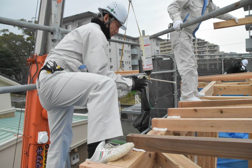 福岡市南区市崎01 注文住宅建築現場リポート③　～祝・上棟式2日目～