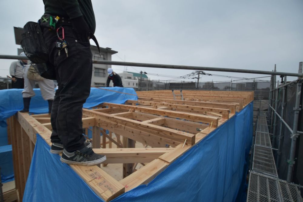 福岡市南区市崎01 注文住宅建築現場リポート③　～祝・上棟式2日目～