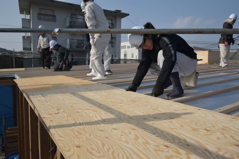 福岡市南区市崎01 注文住宅建築現場リポート③　～祝・上棟式2日目～